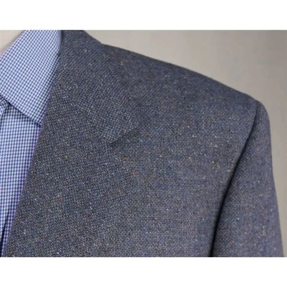 Battaglia Light Blue Donegal Tweed Wool 3-Btn Sportcoat Blazer 46R - Picture 4 of 9